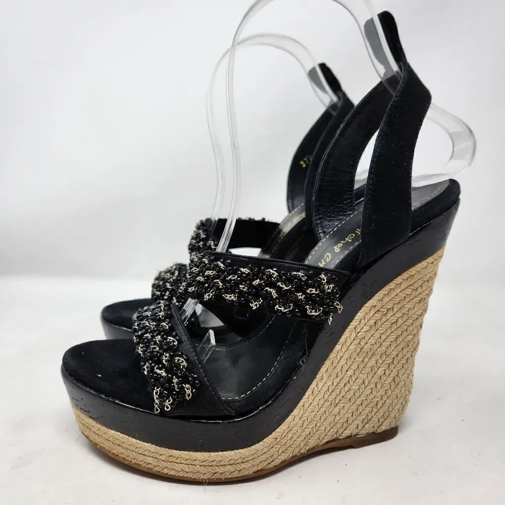 JEAN‎ MICHEL CAZABAT Espadrilles Wedges Sandals 37.5 EU